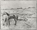 Degas, Edgar Germain Hilaire: Pferde auf der Wiese