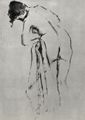 Degas, Edgar Germain Hilaire: Stehende nackte Frau, sich abtrocknend, Rckenfigur