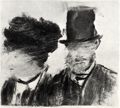 Degas, Edgar Germain Hilaire: Kopf eines Mannes und einer Frau