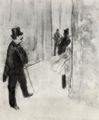 Degas, Edgar Germain Hilaire: Ein Bewunderer im Gang hinter der Bühne