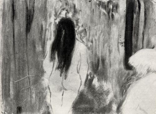 Degas, Edgar Germain Hilaire: Nackte Frau in ihrem Zimmer, Rckenfigur