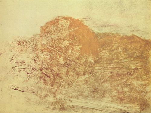 Degas, Edgar Germain Hilaire: Monotypie: Lichterscheinung in den Bergen (Der rote Berg)