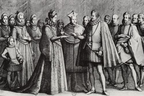 Callot, Jacques: Folge »Das Leben von Ferdinand I. Mdici, Groherzog der Toskana«, Die Hochzeit Ferdinand I. mit Christine von Lothringen