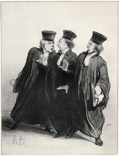 Daumier, Honor: Meine Herren Kollegen, warum streitige Verhandlung auerhalb des Gerichtssaals