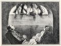 Daumier, Honor: Blick aus der Kellerwohnung in die Oberwelt