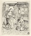 Meister E.S.: Die Madonna mit dem badenden Kinde