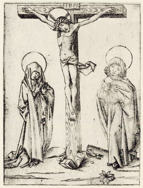 Meister E.S.: Kreuzigung mit Maria und Hl. Johannes