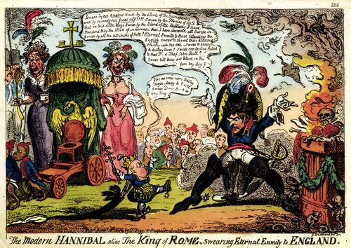 Cruikshank, George: Der Moderne Hannibal, auch Knig von Rom genannt, schwrt England ewige Feindschaft