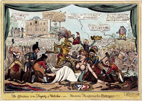 Cruikshank, George: Die Nachwirkungen der Tragdie von Waterloo, oder: Madame Franoise und ihre Manager!