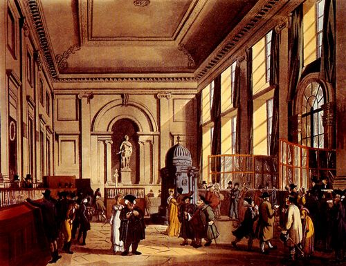 Rowlandson, Thomas: Der Mikrokosmos von London (London als Miniatur): Die Halle der Bank von England