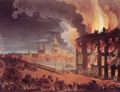 Rowlandson, Thomas: Der Mikrokosmos von London (London als Miniatur): Ein Brand in London