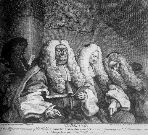 Hogarth, William: Die Richter (Oberrichter Sir John Willes und Henry Bathurst), erste Fassung
