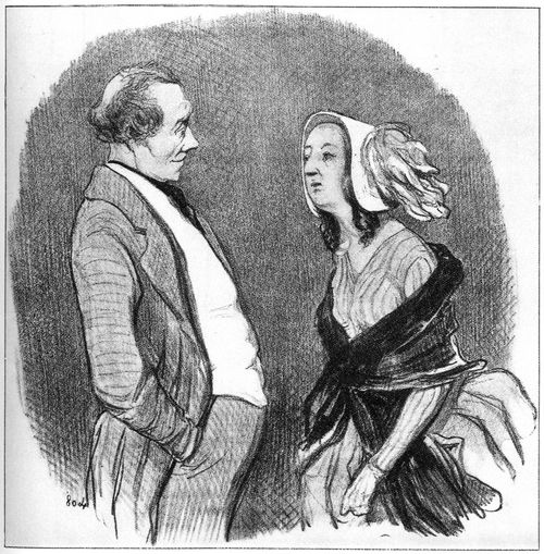 Daumier, Honor: Die Schauspieler der Gesellschaft: »Gut, Frulein, Sie sind hbsch, ich engagiere Sie. 1200 Mark jhrlich – die sie an mich zahlen«