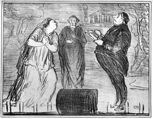 Daumier, Honor: Dramatische Skizzen: Der Regisseur: »Das R Schnurren lassen, Frulein! schnurren, schnuuurrren!«
