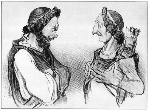 Daumier, Honor: Tragisch-klassische Physiognomien: Hippolytos und Theseus
