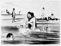 Daumier, Honoré: Die Badenden: Lob des Schwimmlehrers