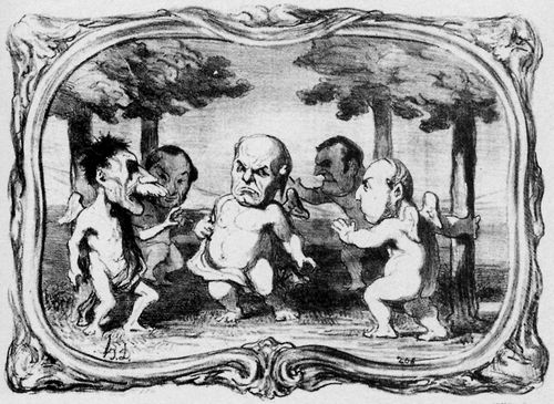 Daumier, Honor: Parlamentarische Idyllen: [Auf der Wiese]