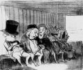 Daumier, Honoré: Physiognomien der Eisenbahn: Ausflugszug von Paris nach St. Germain: Abteil 2. Klasse
