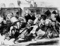 Daumier, Honoré: Physiognomien der Eisenbahn: Sturm auf den Ausflugszug, der zum Sonderpreis von 5 Francs von Paris zum Meer fährt