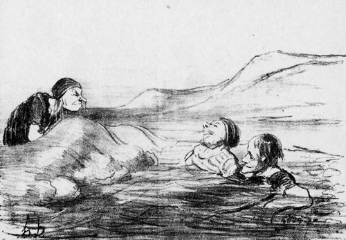 Daumier, Honor: Wasserskizzen: [Verwechslung]