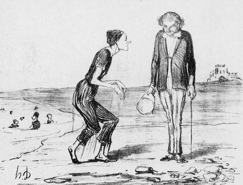 Daumier, Honor: Wasserskizzen: Frau Baron, ich habe die Ehre