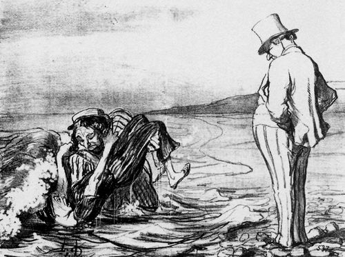 Daumier, Honor: Wasserskizzen: Wellenreiten