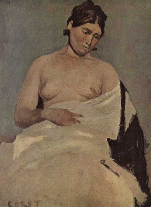 Corot, Jean-Baptiste Camille: Sitzende Frau mit entblter Brust
