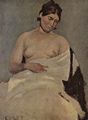 Corot, Jean-Baptiste Camille: Sitzende Frau mit entblößter Brust
