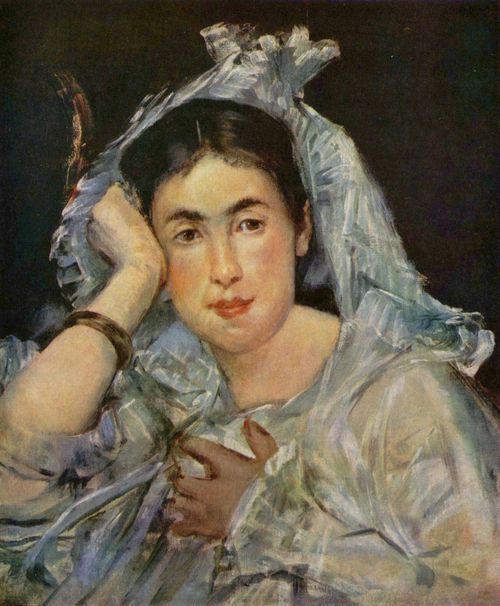 Manet, Edouard: Portrt der Marguerite de Conflans mit der Kaputze