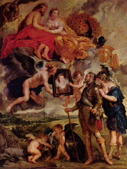 Rubens, Peter Paul: Gemldezyklus fr Maria de' Medici, Knigin von Frankreich, Szene: Heinrich empfngt das Portrt Maria de' Medicis