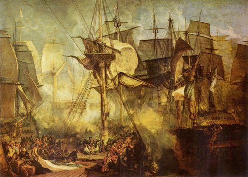 Turner, Joseph Mallord William: Die Schlacht bei Trafalgar, vom Besansegel der Victory aus gesehen (Battle of Trafalgar, as seen from the Mizen Starboard of the Victory)
