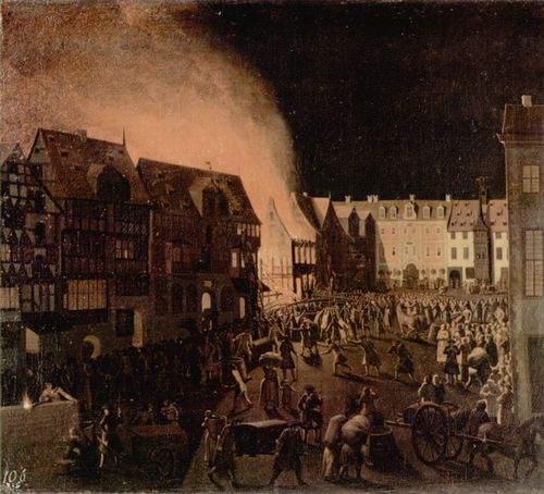 Harms, Anton Friedrich: Braunschweig, Brand auf dem Hagenmarkt (Sden)