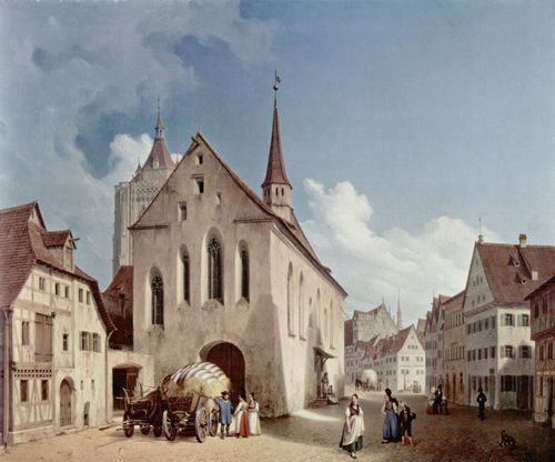 Neher, Michael: Ulm, Barferkirche von der Hirschgasse aus