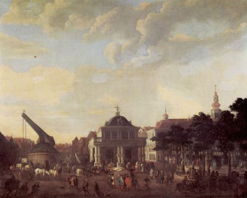 Stuhr, Johann Georg: Hamburg, Kran, Waage und Brse