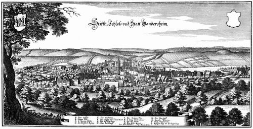 Merian, Caspar: Bad Gandersheim, Ansicht von Norden