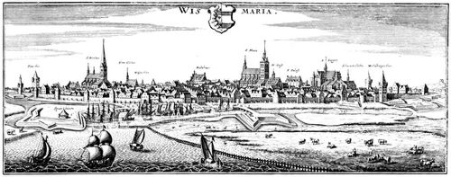 Merian d. ., Matthus: Wismar, Ansicht von Nordwesten
