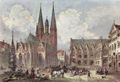 Rouargue, Adolphe: Braunschweig, Altstadtmarkt mit Martinikirche
