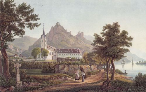 Bleuler, Johann Ludwig: Boppard, Kapuzinerkloster mit den Burgen Liebenstein und Sternfels