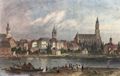 Poppel, Johann Gabriel Friedrich: Straubing, Donau-Ufer mit Ursulinnenkirche, St. Jakob und Karmeliterkirche