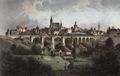 Richter, Johann Carl August: Bautzen, Ansicht von Süden mit Eisenbahnbrücke