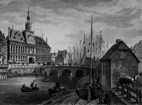 Poppel, Johann Gabriel Friedrich: Emden (Ostfriesland), Hafen und Rathaus