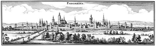 Merian d. ., Matthus: Paderborn, Ansicht von Sdwesten