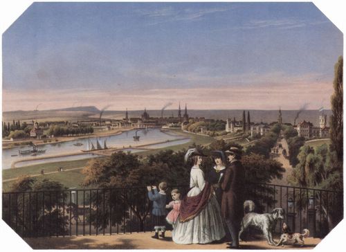 Williard, Hans Anton: Dresden, Ansicht von der Terrasse des Waldschlsschens aus