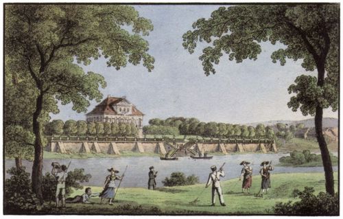 Richter, Johann Carl August: Dresden, Schloss bigau, Elbseite