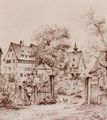 Nebel, Friedrich Joseph Adolf: Lauffen am Neckar, Klosteranlagen mit Hölderlins Geburtshaus