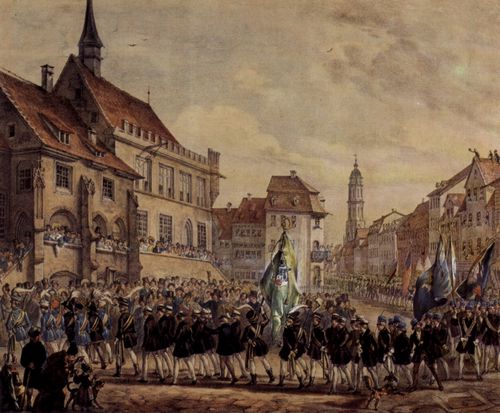 Rohde, Carl: Gttingen, Hundertjahrfeier der Universitt, September 1837, Kirchenzug