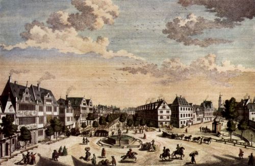 Heumann, Georg Daniel: Frankfurt am Main, Rossmarkt von Sden