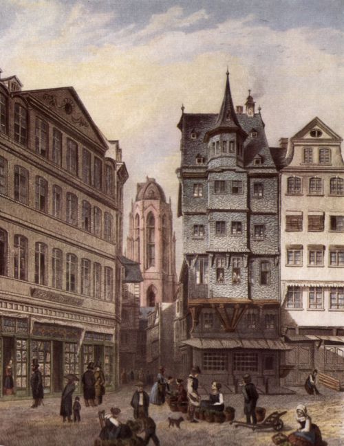 Rudolf: Frankfurt a.M., Blick vom Rmerberg ber den Altmarkt zum Domturm