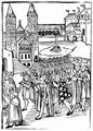 Pfeyl, Johann: Bamberg, Dom, Kaiserpfalz und Tattermannsäule, Prozession mit dem Heinrichsschrein