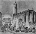 Roux, Jakob Wilhelm Christian: Jena, Stadtkirche am Abend des 14. Oktober 1806